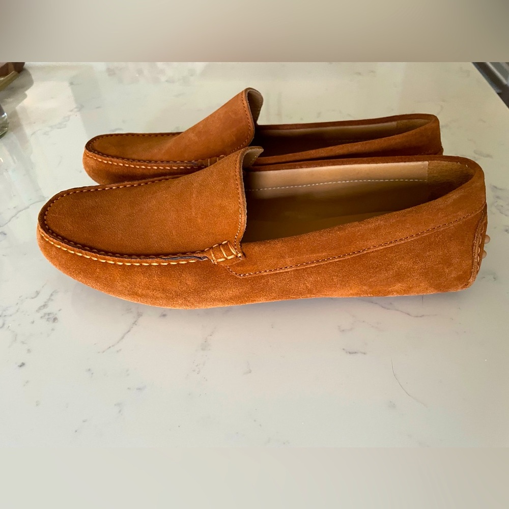M Gemi The Felize Suede Moccasin Slip On Leather Shoe Saddle Brown Size 9